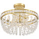 Seville 3 Light 16.5 inch Aged Brass Semi Flush Ceiling Light