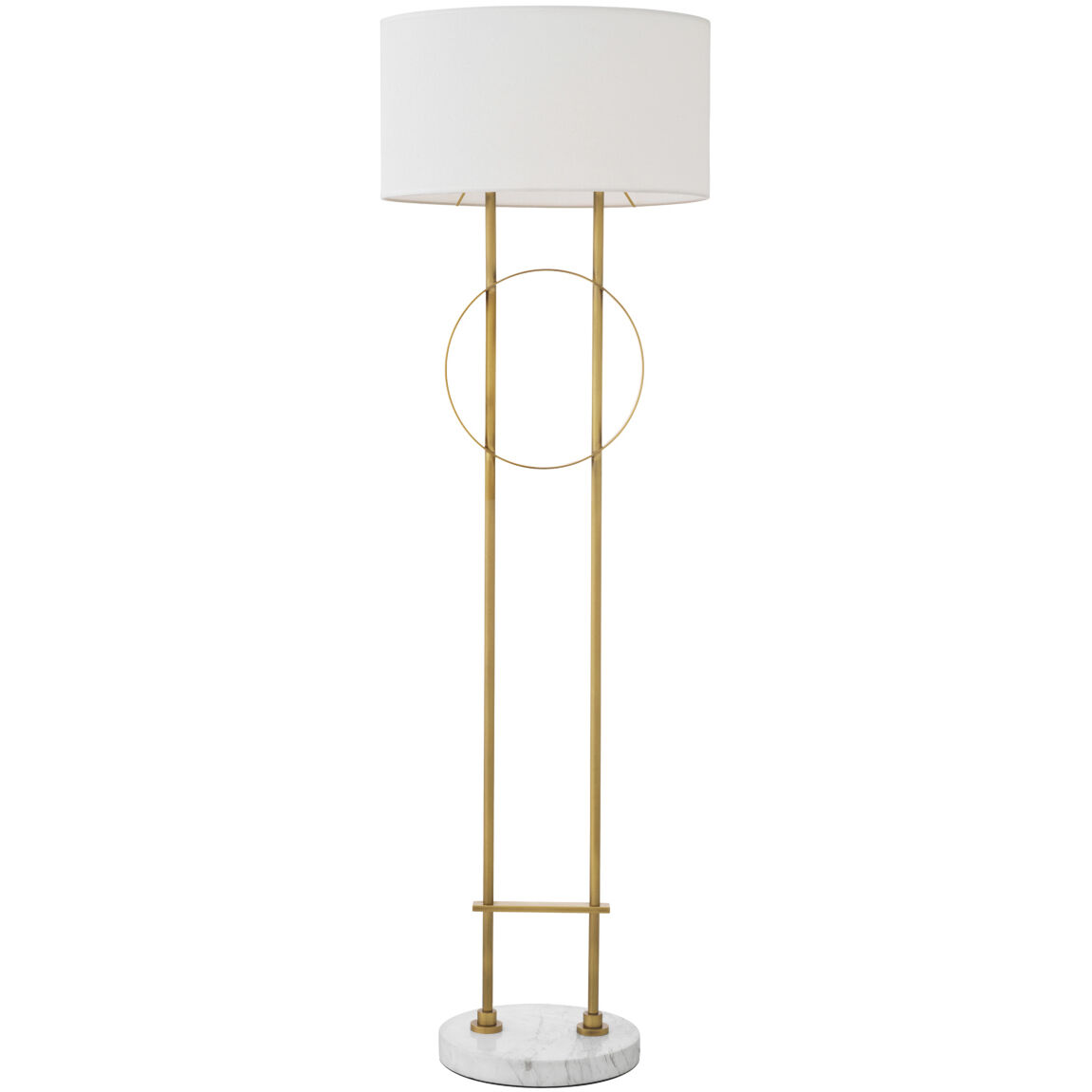 Kaiser 61.81 inch 40 watt Antique Brass with White Marble Floor Lamp Portable Light