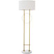 Kaiser 61.81 inch 40 watt Antique Brass with White Marble Floor Lamp Portable Light