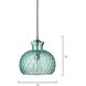 Clark 1 Light 10 inch Aqua Glass Pendant Ceiling Light