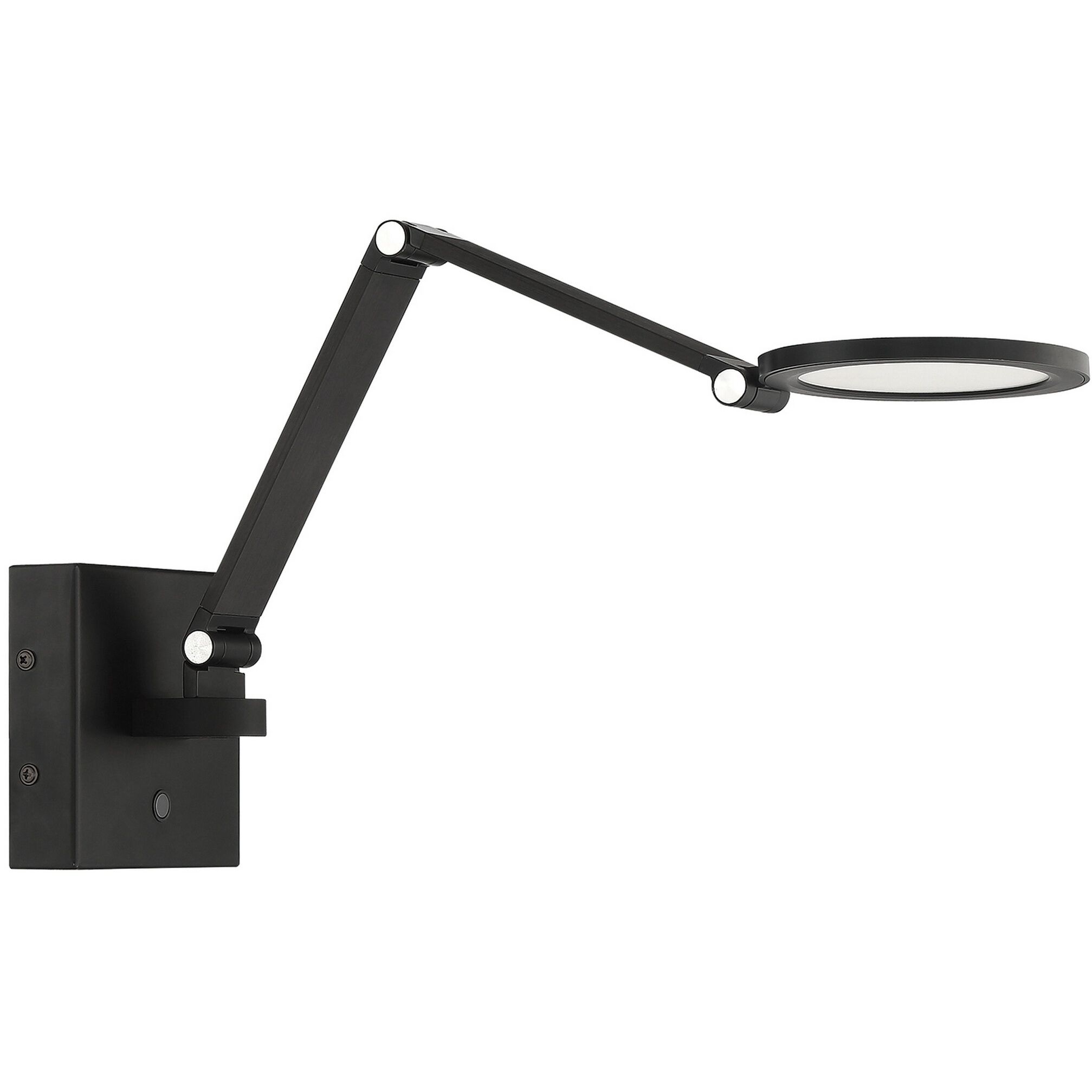 Roundo 21 inch 9 watt Black LED Swing Arm Wall Light