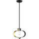 Meadowbrook 1 Light 12 inch Black with Brushed Nickel Accents Pendant Ceiling Light