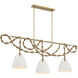 Cordon 3 Light 63.25 inch Legacy Brass Linear Chandelier Ceiling Light