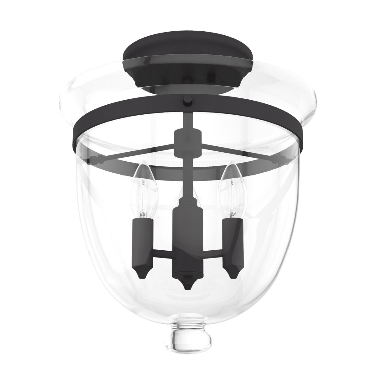 Belltown 3 Light 13 inch Natural Iron Semi-Flush Mount Ceiling Light