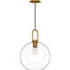 Alora Mood Soji 1 Light 9.88 inch Aged Gold Pendant Ceiling Light in Clear Glass