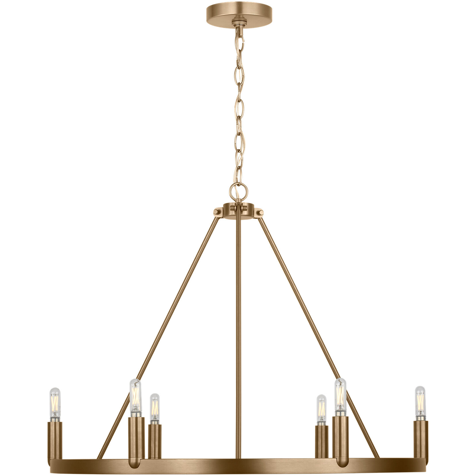 Mirla LED 28 inch Satin Brass Chandelier Ceiling Light