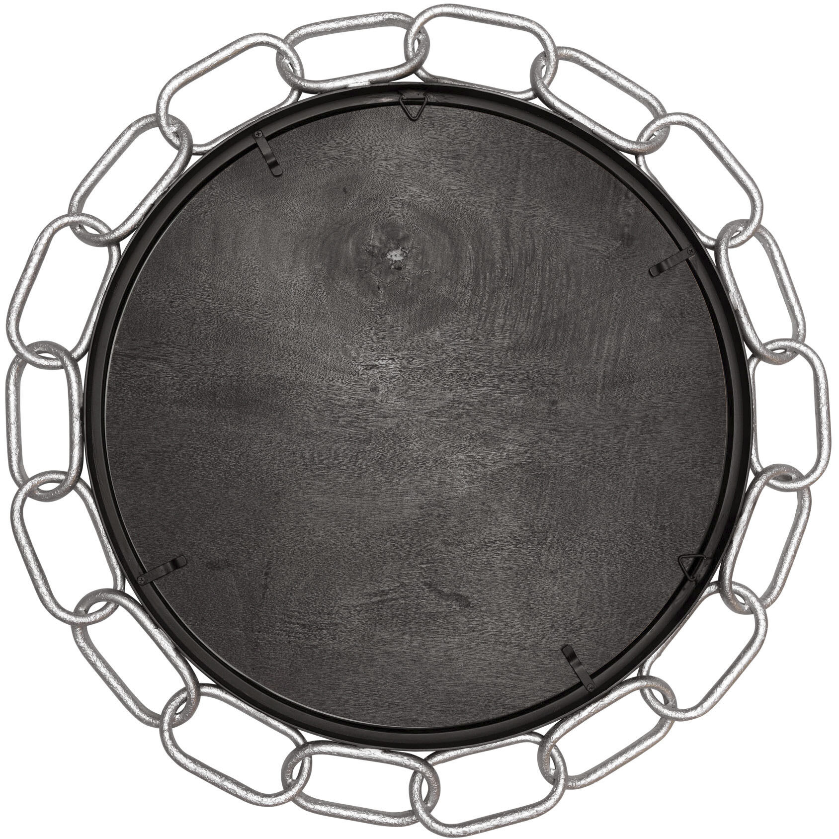 Chains of Love 30 X 30 inch Matte Black and Textured Silver Wall Mirror