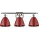 Ballston Plymouth Dome LED 27.5 inch Brushed Satin Nickel Bath Vanity Light Wall Light in Matte Red