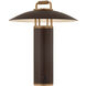 Birk 13.75 inch 2 watt Patina Brass/Bronze Outdoor Rechargeable Table Lamp
