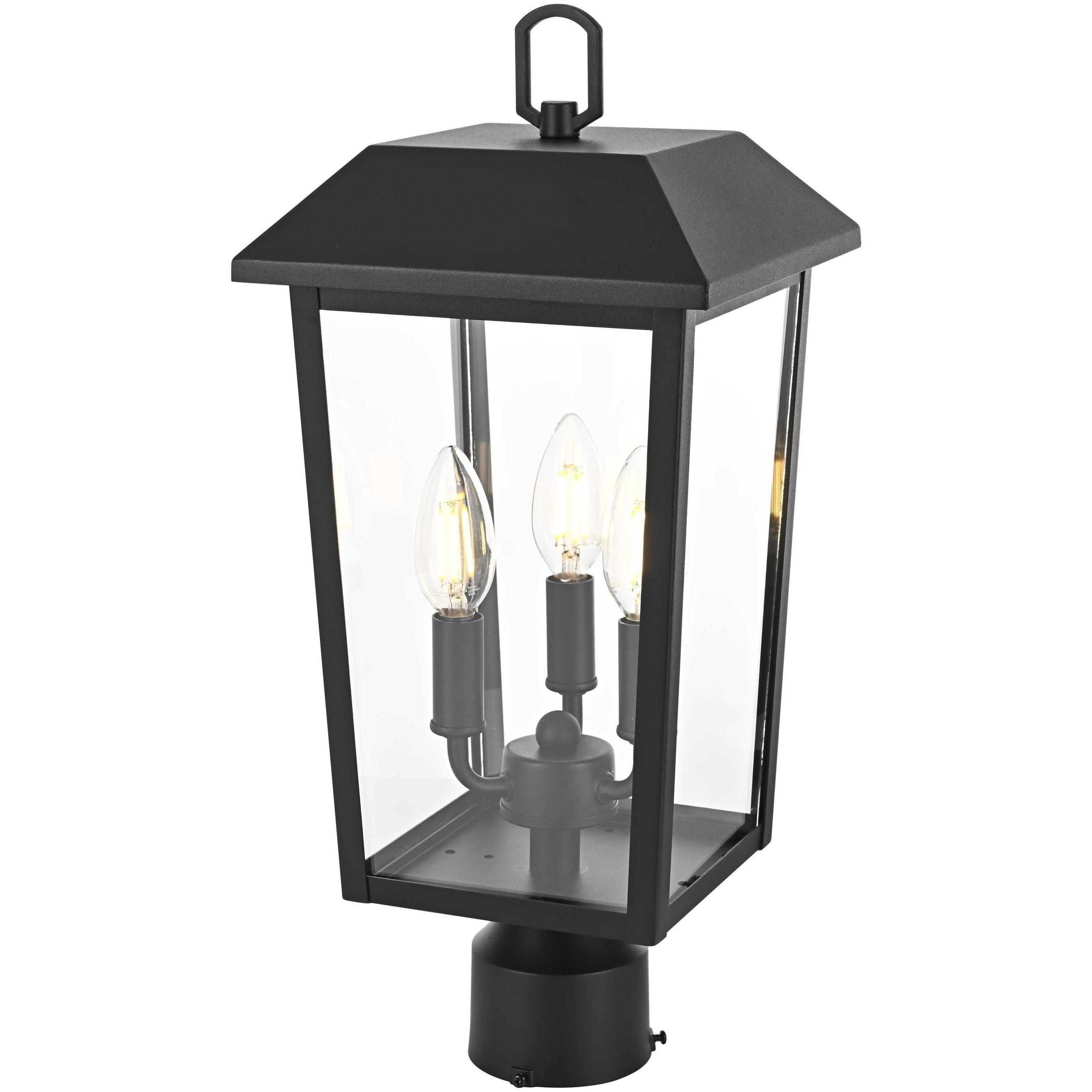 Riggs 3 Light 18 inch Black Outdoor Post Light