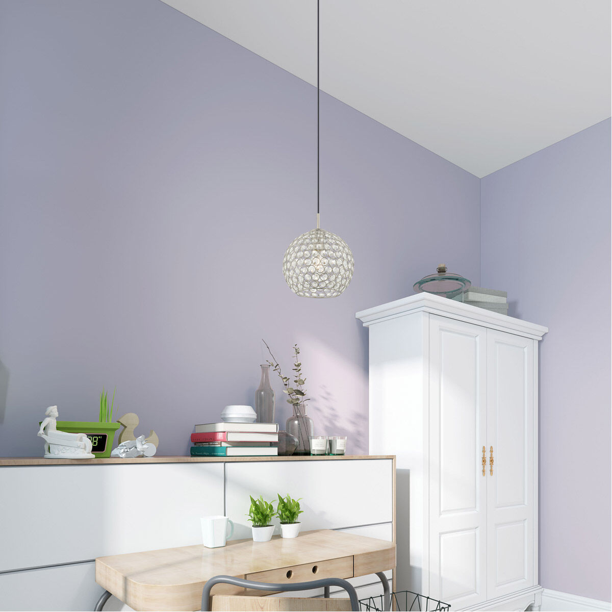 Cassandra 1 Light 9 inch Brushed Nickel Mini Pendant Ceiling Light