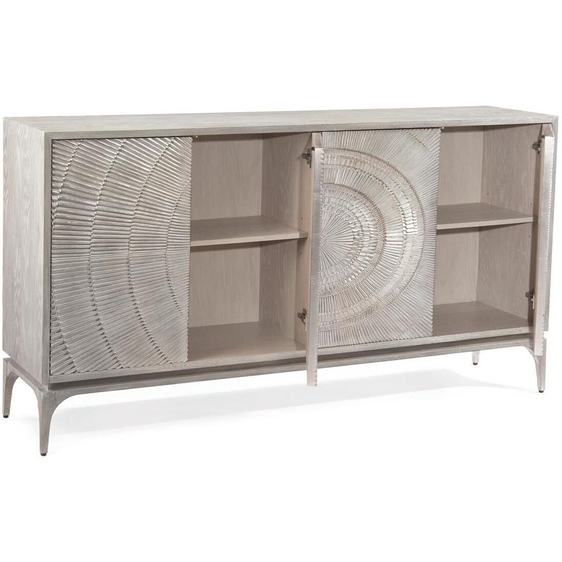 Cosmos Silver White and Grey Oak Cabinet