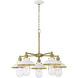 Downtown Edison 5 Light 23 inch White/Soft Brass Chandelier Ceiling Light