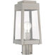 Oslo 1 Light 15 inch Brushed Nickel Outdoor Post Top Lantern
