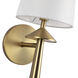 Alora Mood Bridgette 1 Light 6.13 inch Brushed Gold and White Linen Wall/Vanity Light Wall Light in Linen Shade