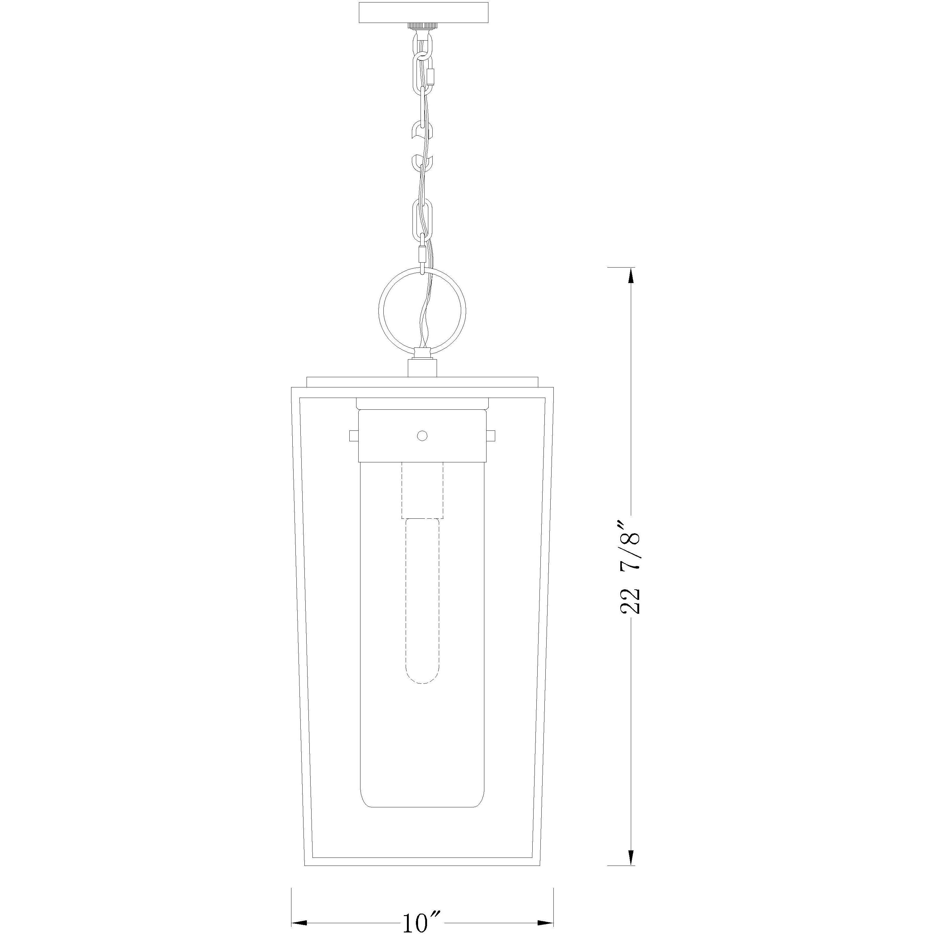 Sheridan 1 Light 10 inch Black Outdoor Chain Mount Ceiling Fixture