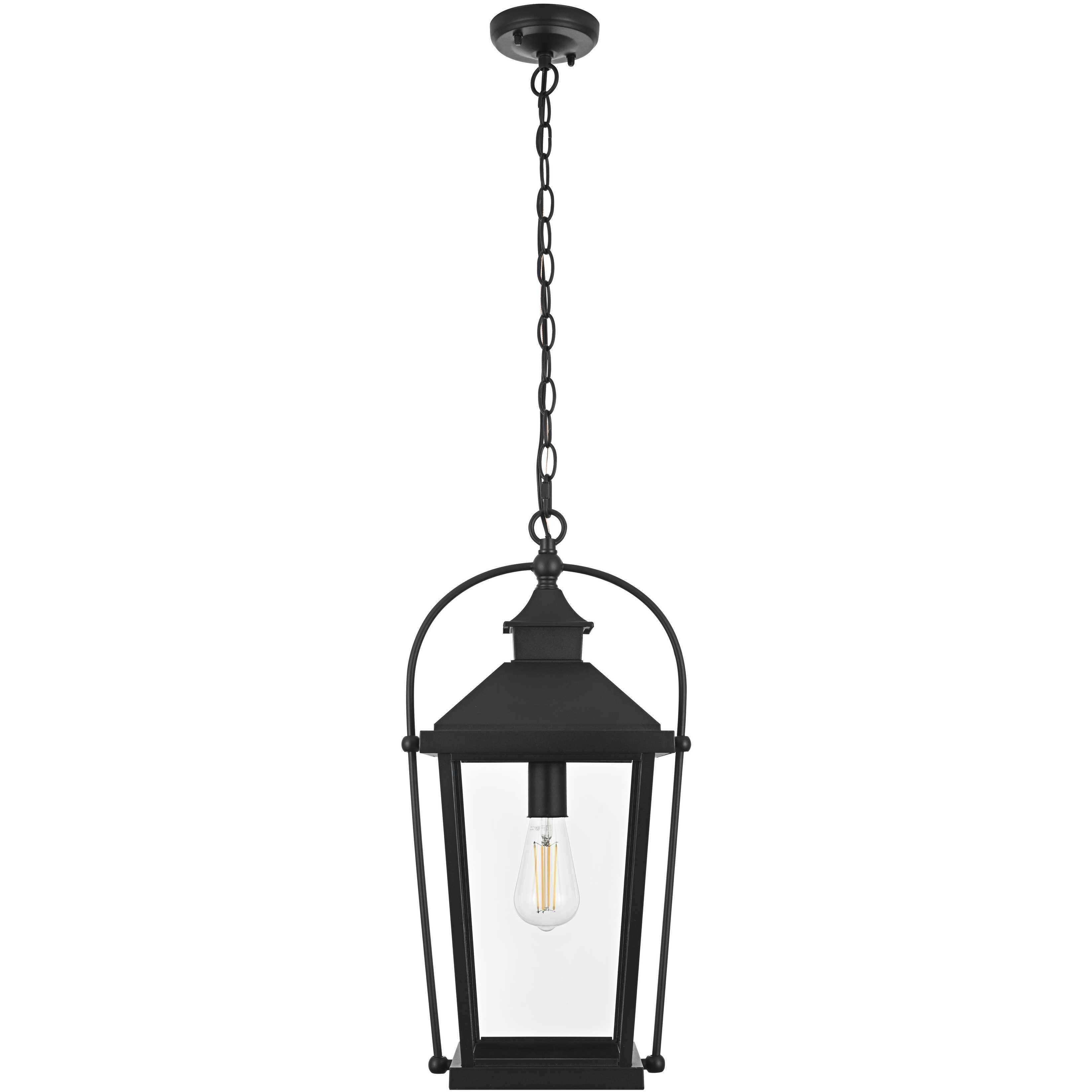 Luz 1 Light 9 inch Black Outdoor Pendant
