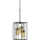 Cremona 3 Light 12 inch Black and Antique Brass Pendant Ceiling Light