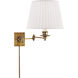 Swing Arm Sconce 18.5 inch 100 watt Hand-Rubbed Antique Brass Swing Arm Wall Lamp Wall Light in Silk