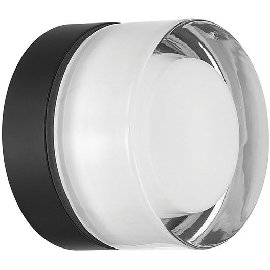 Sternn LED 5 inch Matte Black Outdoor Surface Mount in Clear Wave