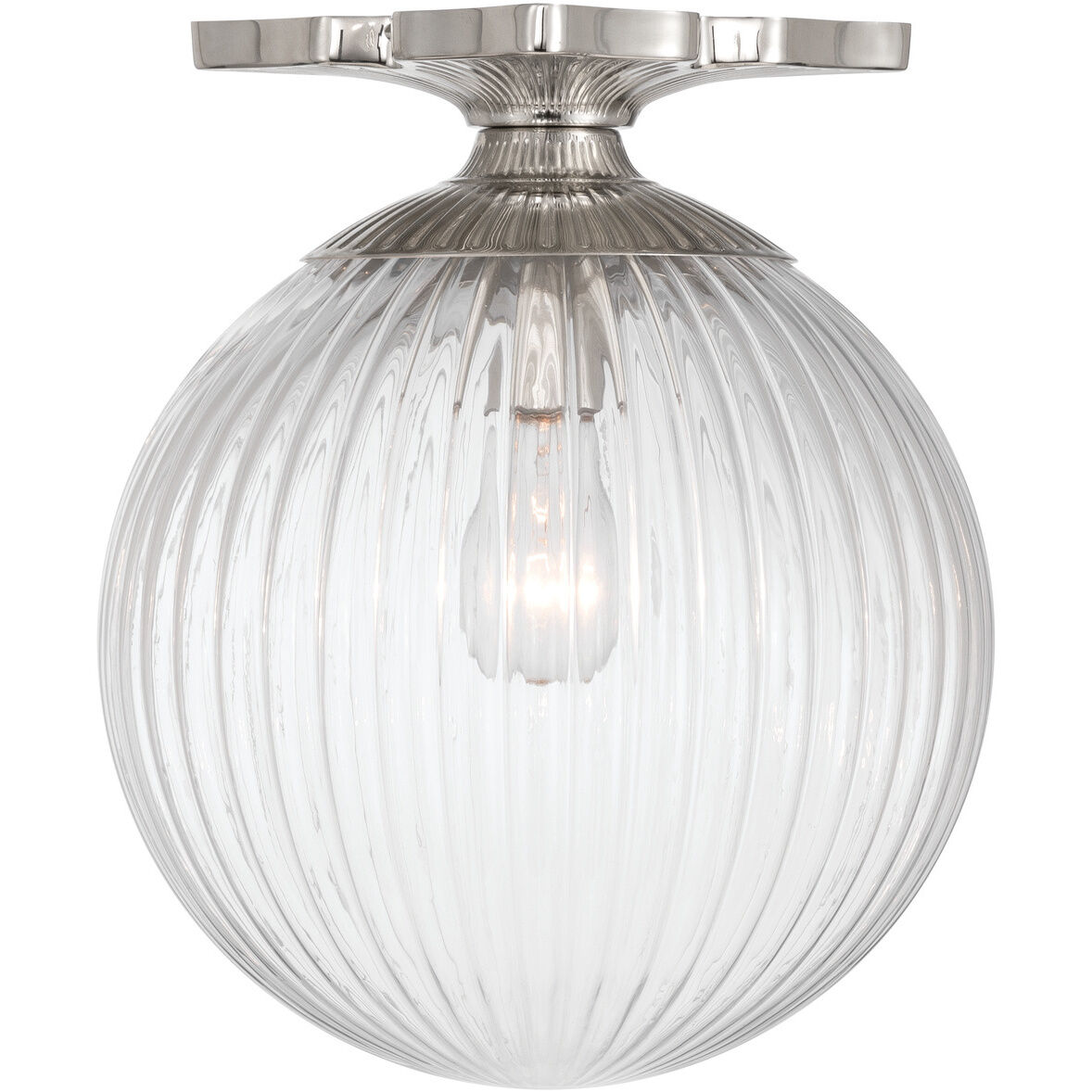 Orly 1 Light 10 inch Polished Nickel Semi Flush Ceiling Light