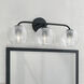 Dolan 3 Light 24.5 inch Matte Black Vanity Light Wall Light