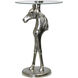 Equestrian 24.5 X 16 inch Nickel Plated and Clear Accent Table