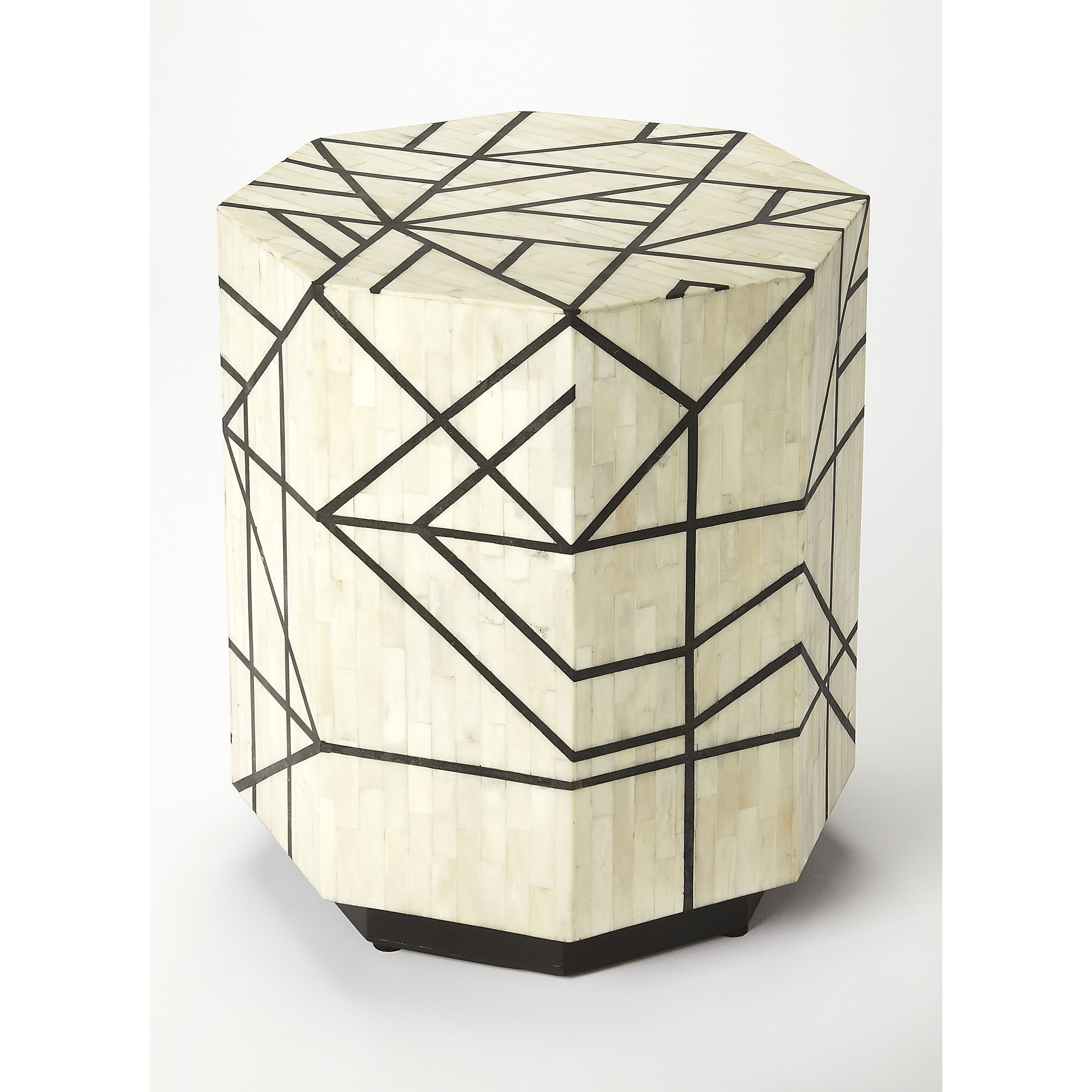 Bone Inlay Greta Bone Inlay 18 X 15 inch Black Bone Inlay Accent Table