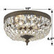 Waltham 2 Light 10 inch English Bronze Flush Ceiling Light in Clear Hand Cut