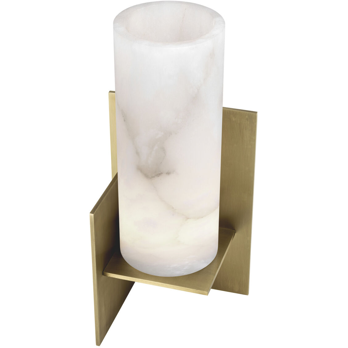 Frisco 15.75 inch 40 watt Antique Brass with Alabaster Table Lamp Portable Light