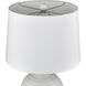 Junia 28 inch 150 watt White Glazed with Satin Nickel Table Lamp Portable Light, Set of 2