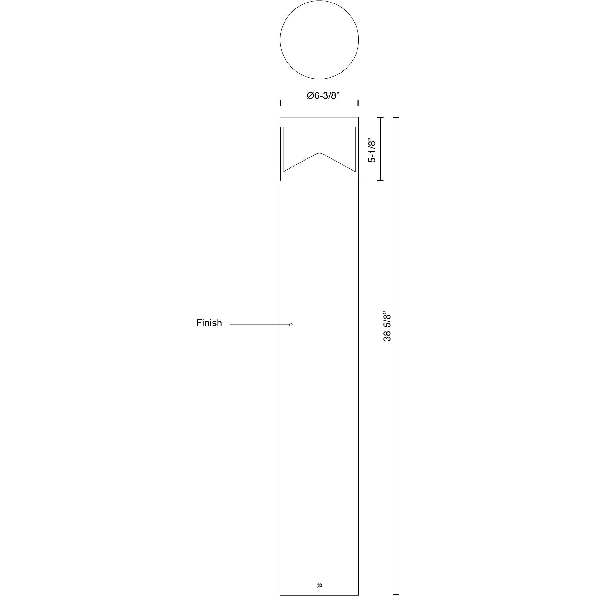 Dover 120 24 watt Black Exterior Bollard