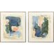 Palette Map Blue and Green and Pink and Rust Framed Art