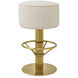 Carleton 30.71 inch Brushed Brass and Camari Cream and Swivel Base Bar Stool