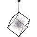 Starburst 20 Light 44 inch Chrome and Black Down Chandelier Ceiling Light