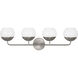 Alvin 4 Light 33.38 inch Brushed Nickel Bath Vanity Wall Light