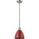 Ballston Plymouth Dome LED 7.5 inch Brushed Satin Nickel Pendant Ceiling Light in Matte Red
