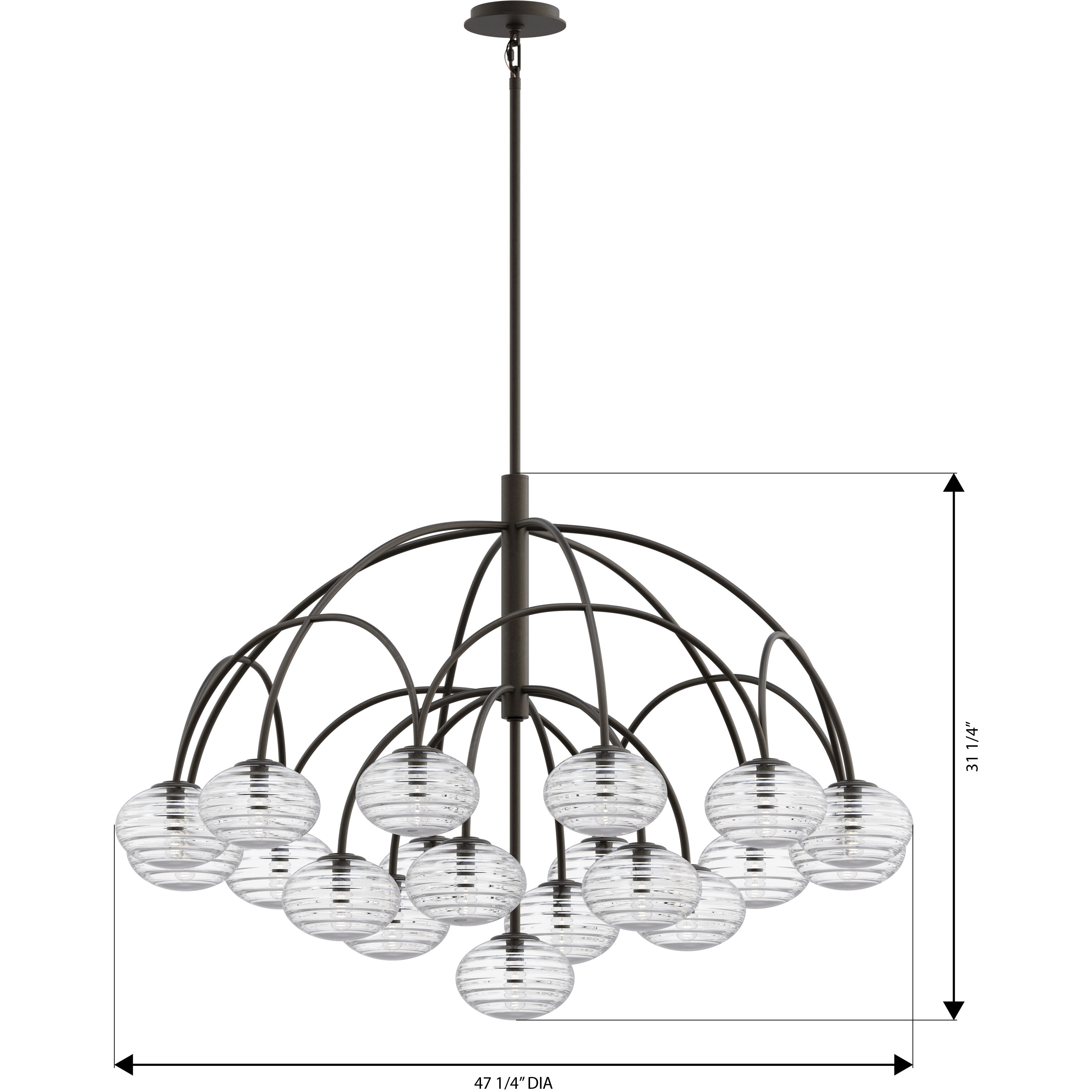 Lenora 19 Light 47.75 inch Dark Bronze Chandelier Ceiling Light
