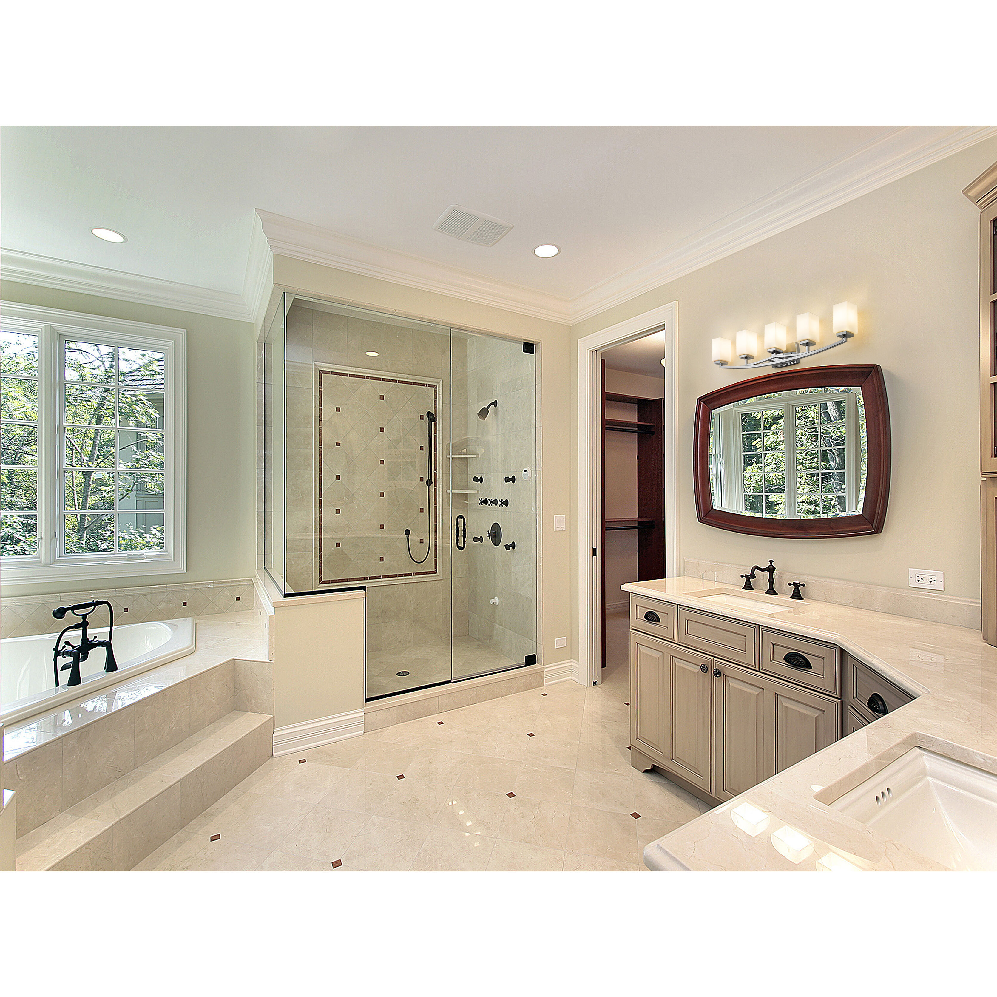 Zaid 5 Light 40 inch Chrome Vanity Wall Light