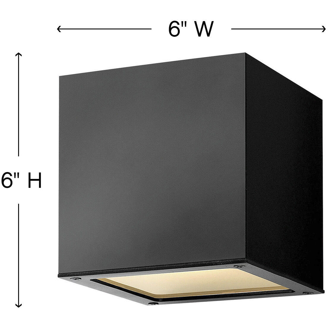 Kube LED 6 inch Satin Black Outdoor Wall Mount Lantern, Up/Down Light