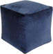 Cotton Velvet 16 inch Pouf, Cube