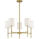 Traditional 5 Light 25 inch Natural Brass Chandelier Ceiling Light