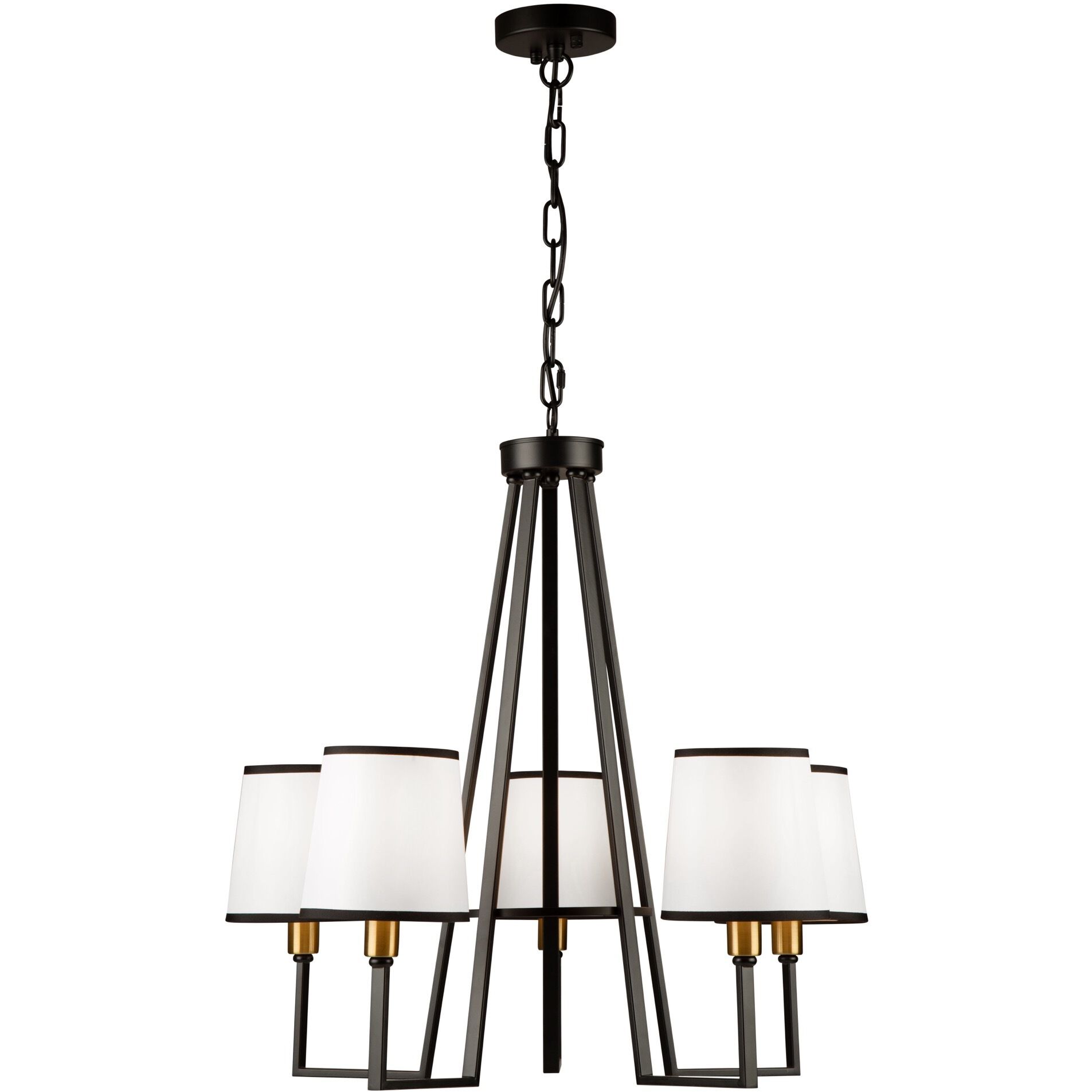 Coco LED 25.6 inch Gold and Black Chandelier Ceiling Light