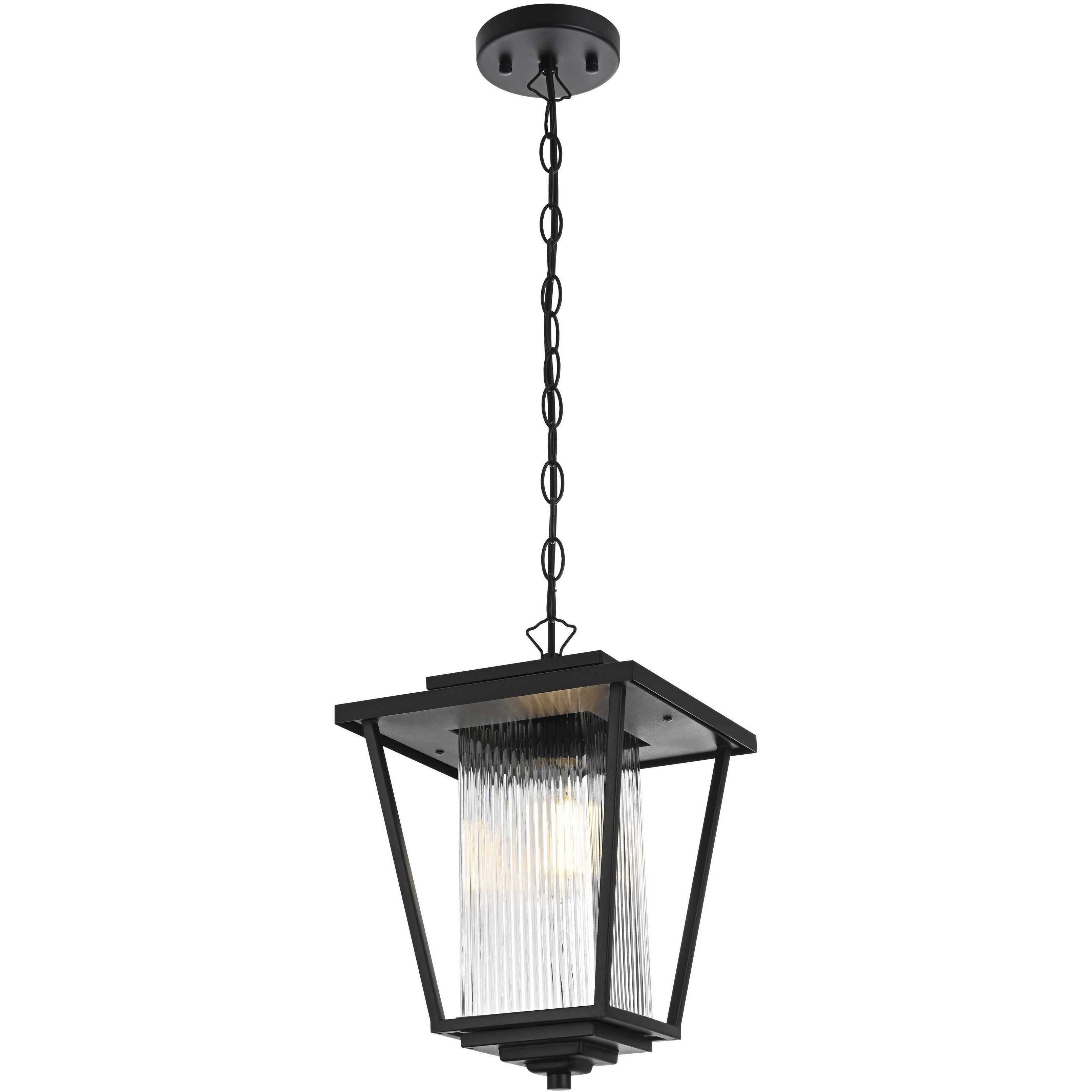 York 1 Light 10 inch Black Outdoor Pendant