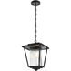 York 1 Light 10 inch Black Outdoor Pendant