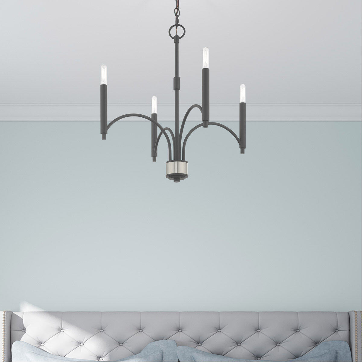 Wisteria 4 Light 20 inch Scandinavian Gray Mini Chandelier Ceiling Light