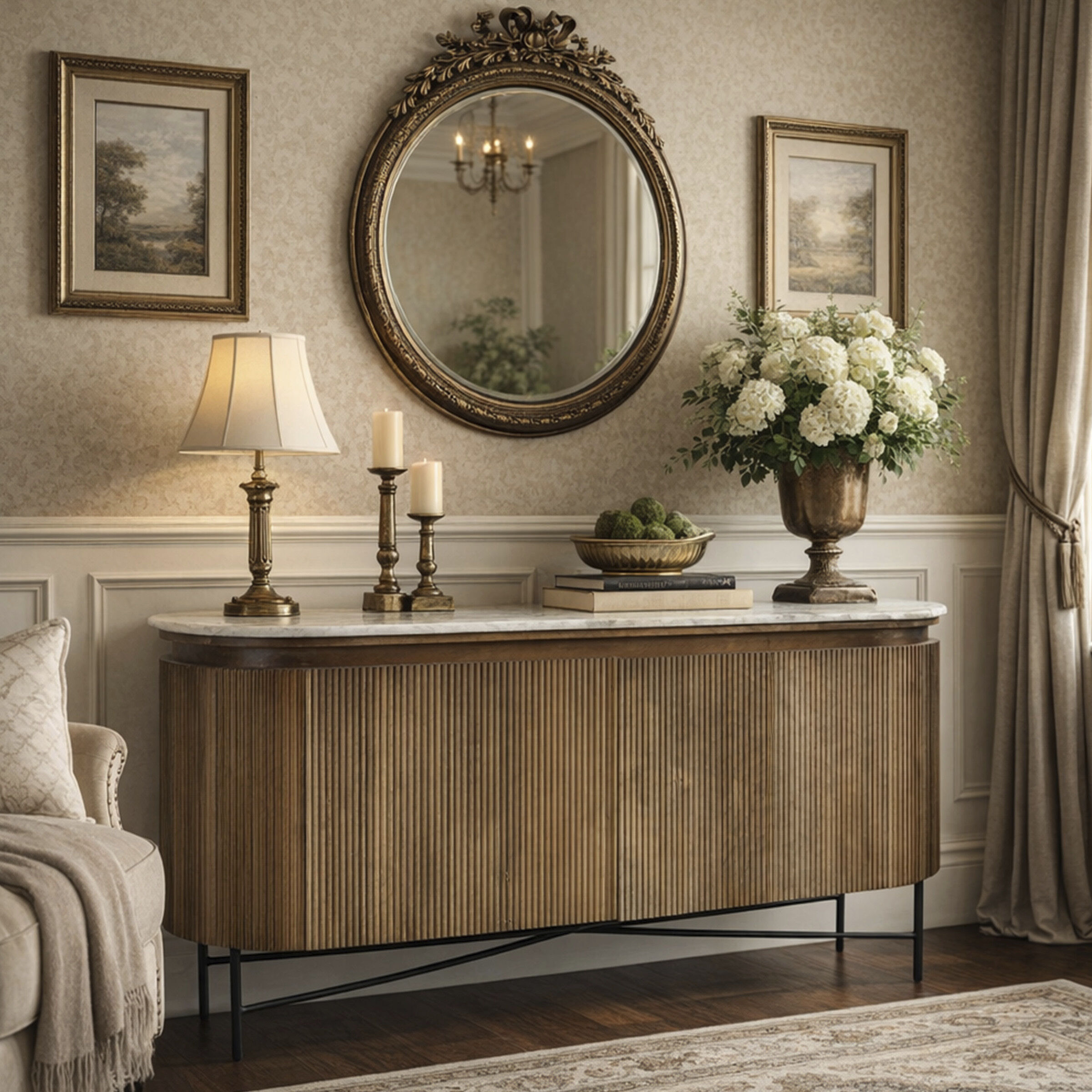 Alder 65 inch Coconut Brown and White and Black Sideboard