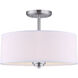 Madison 3 Light 15 inch Brushed Pewter Semi-Flush Ceiling Light