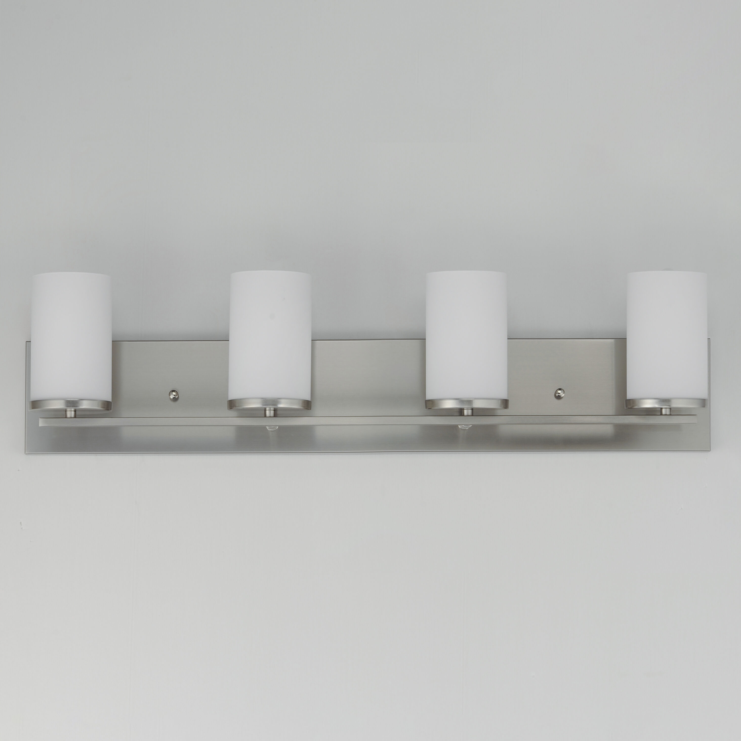 Lateral 4 Light 30 inch Satin Nickel Bath Vanity Wall Light in Satin White