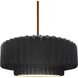 Radiance Collection - Pleated Tier Pendant Ceiling Light in Brushed Brass, Black Cord, Replaceable Bulb, Gloss Black/Matte White, 14.5W x 5.25H, Form+Finish+Function